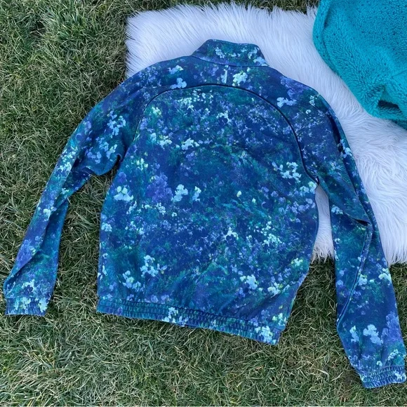 Kenzo abstract green Printed Polyester-Blend Track Jacket Queen Latifah large